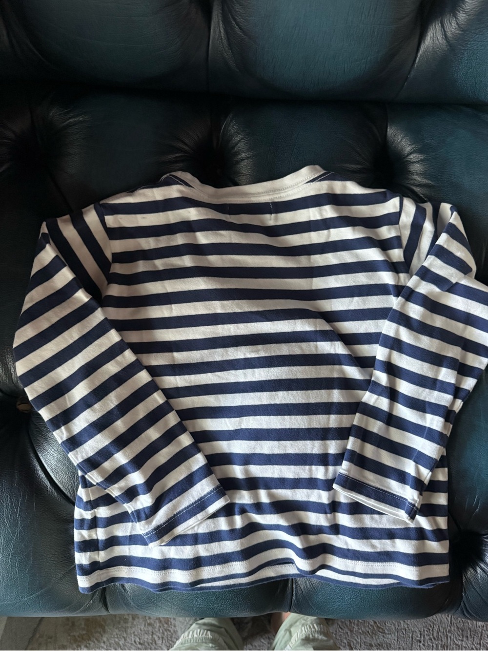 Kids Long-Sleeve Navy and White Striped Top